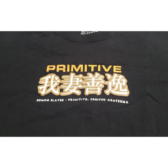 PRIMITIVE X Demon Slayer ZENITSU AGATSUMA Black Small Shirt Skateboard NWOT - Picture 5 of 9